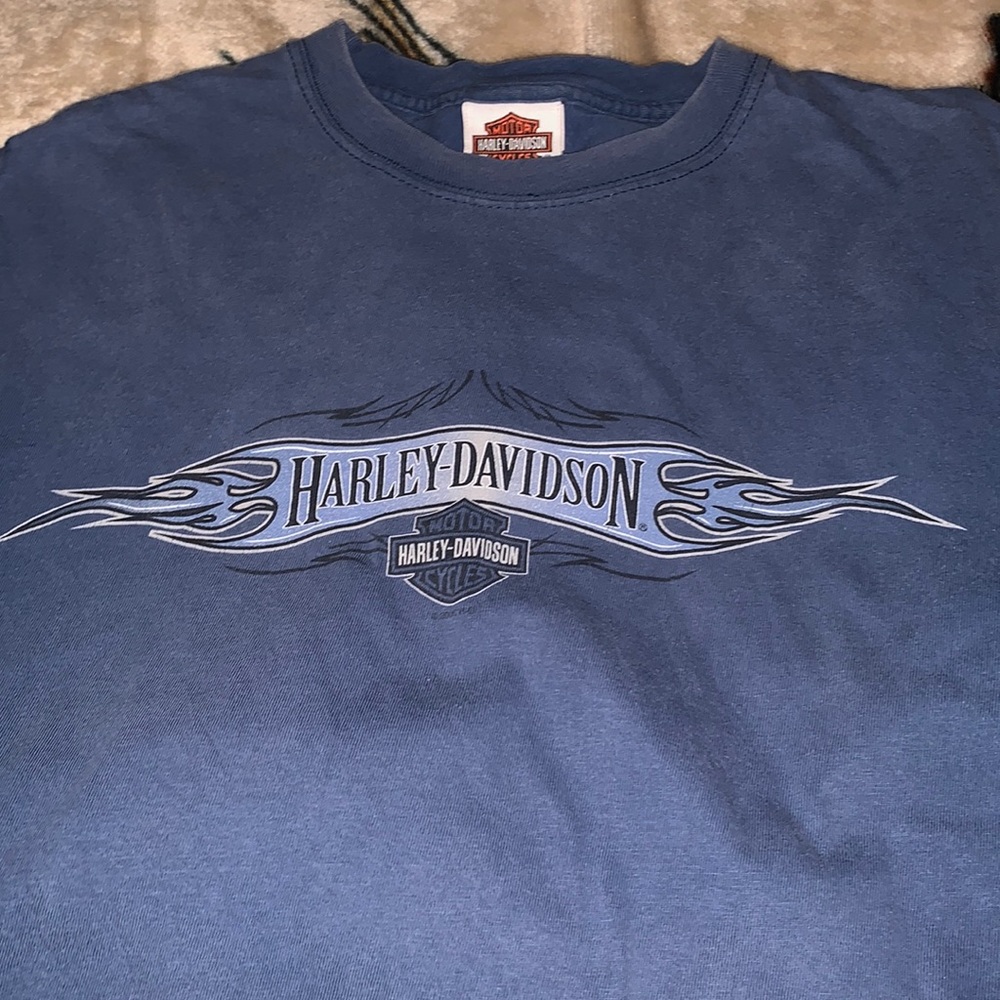 Harley-Davidson shirt, blue